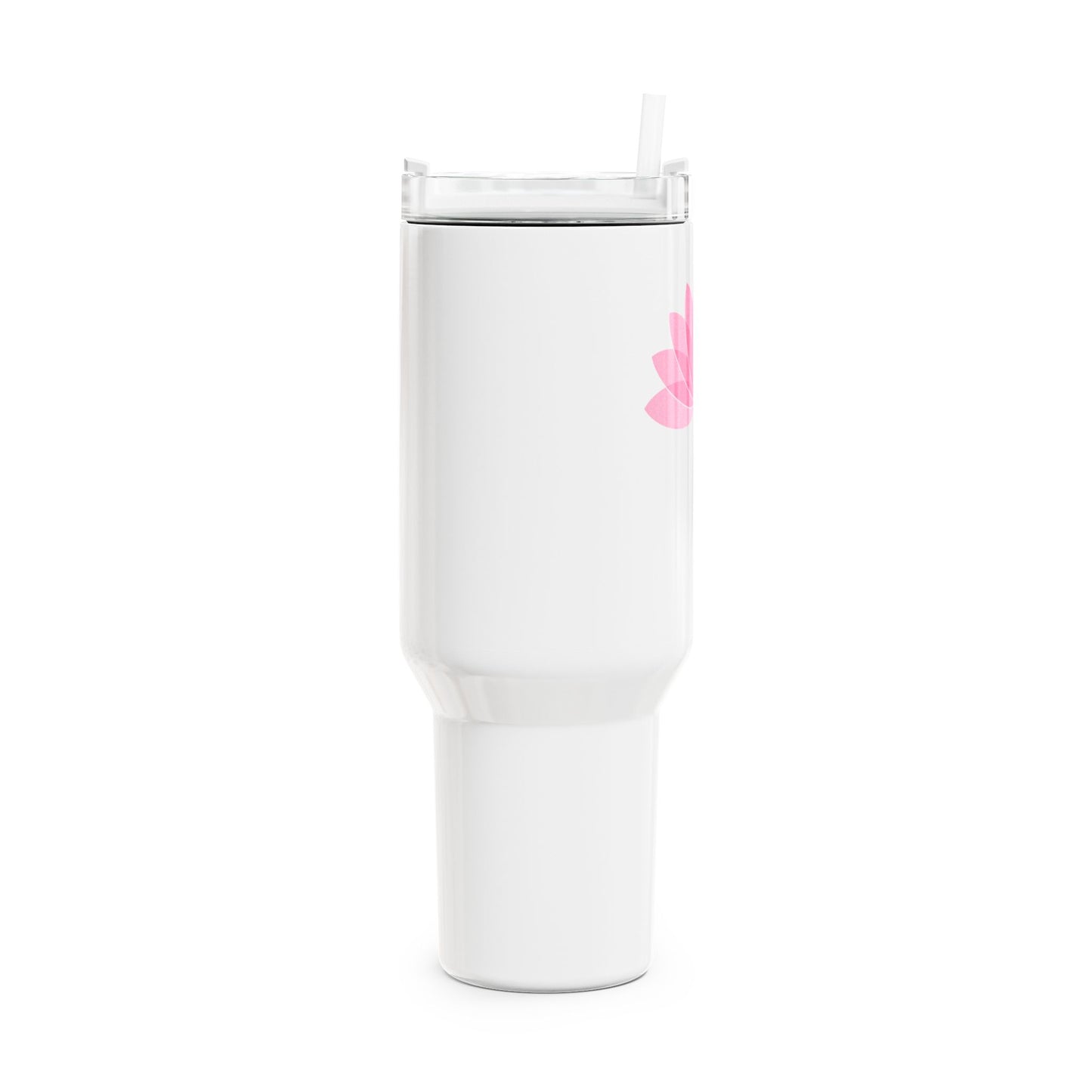 LOTUSBLÜTE PINK ROSA  • Tumbler mit Henkel & Strohhalm • XXL Reisebecher 1,2L