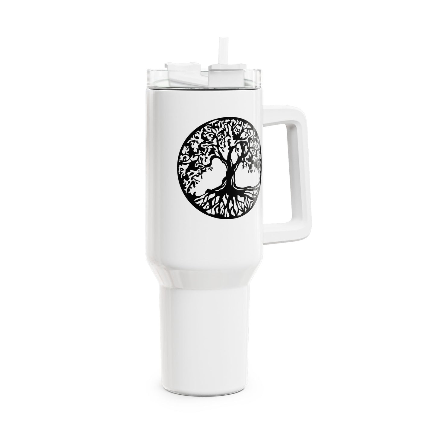 BAUM DES LEBENS SYMBOL • Tumbler mit Henkel & Strohhalm • XXL Reisebecher 1,2L