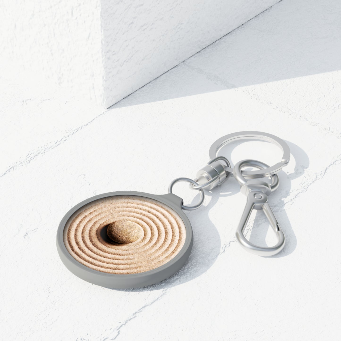 FENG SHUI - ZEN GARTEN • Edler Luxus Schlüsselanhänger mit Karabiner für Frauen & Männer