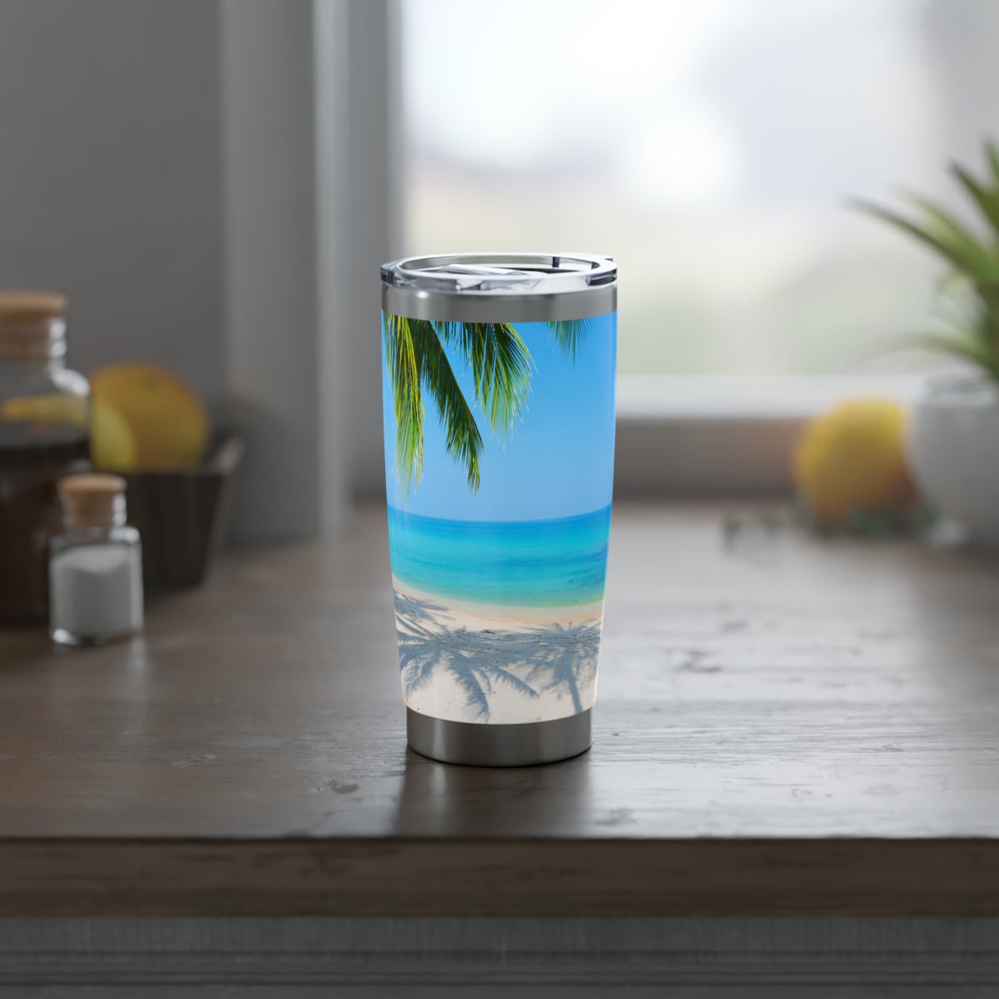 MEER STRAND PALMEN • Thermo-Reisebecher XL • 590 ml • Tumbler Vagabond