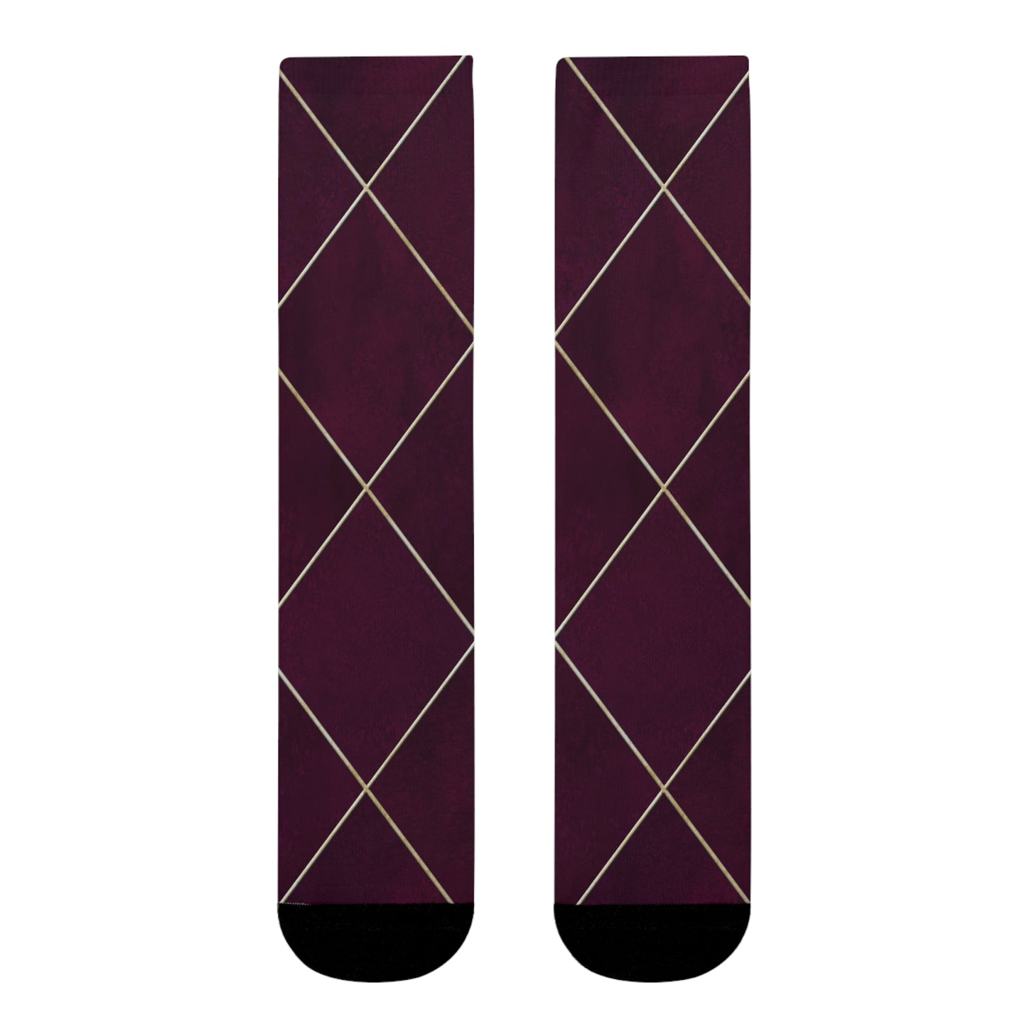 KARIERTE ELEGANTE BORDEAUX-BRAUNE • HAPPY SOCKS Crew Socken Braun mit Motiv