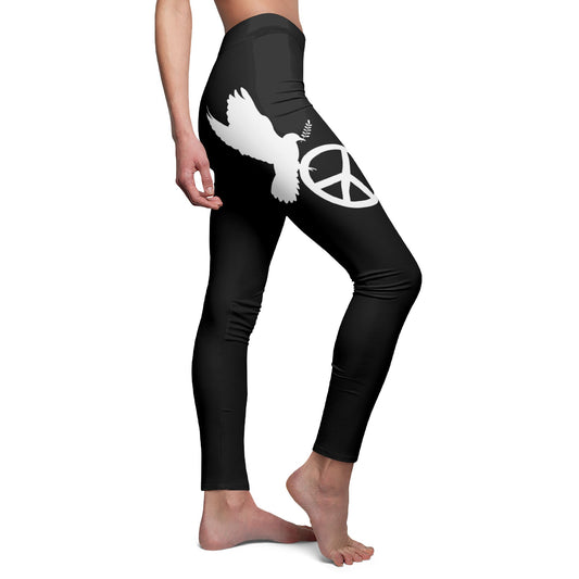 FRIEDENSTAUBE PEACE ZEICHEN FRIEDESNZEICHEN FRIEDENSSYMBOL • Damen-Leggings mit Print Aufdruck • Beste Leggings für Sport & Alltag