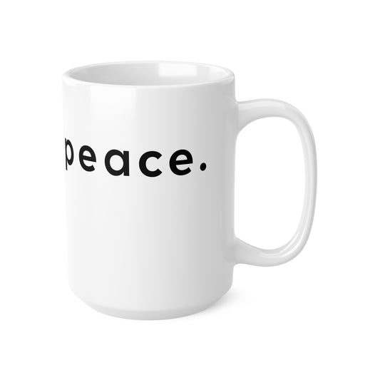 PEACE SCHRIFTZUG FRIEDENSBOTSCHAFT FRIEDENSNACHRICHT • 440ml XXL Kaffeebecher - YOGA SANTA
