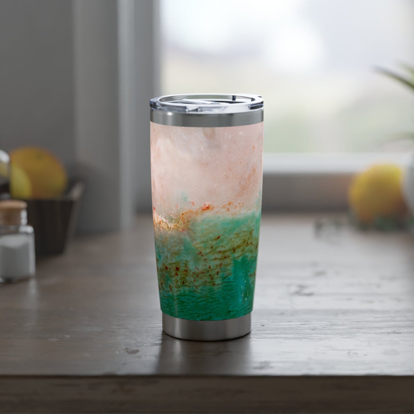 NATURSTEIN MUSTER GRÜN • Thermo-Reisebecher XL • 590 ml • Tumbler Vagabond
