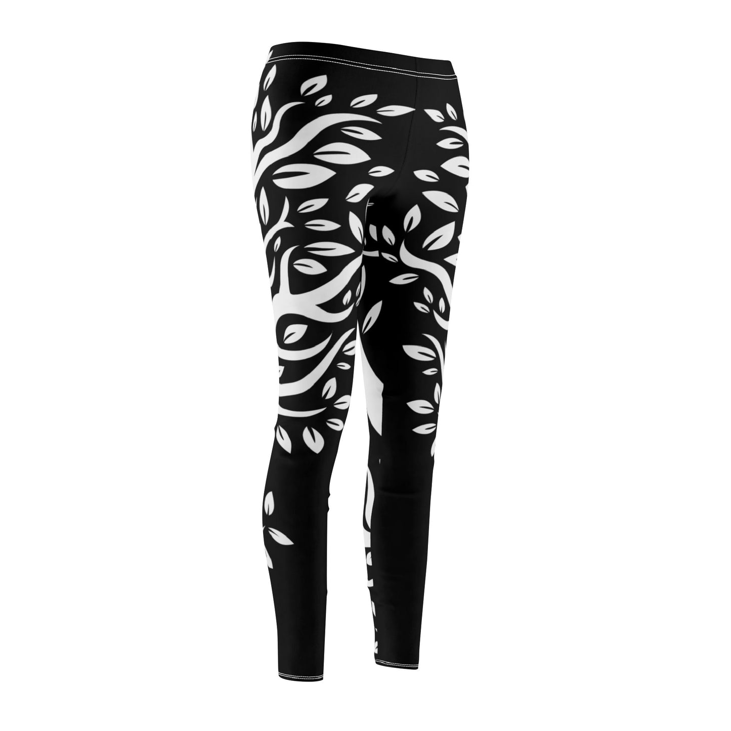 FLORALE PFLANZEN BLUMEN SCHLINGPFLANZEN OPTIK • Olivenbaum Damen Leggins Schwarz • Beste Leggings für Sport & Freizeit