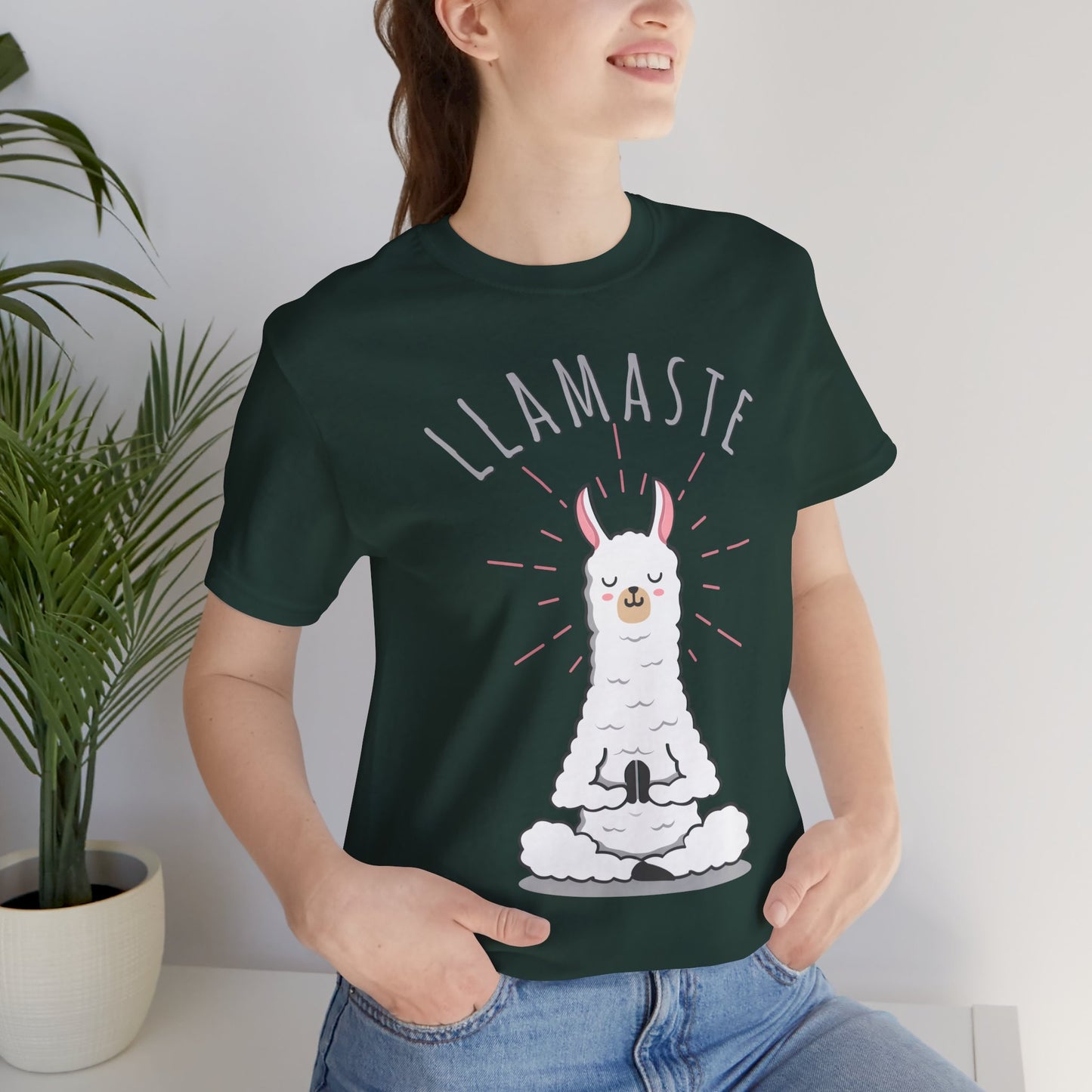 NAMASTE - LLAMASTE - LUSTIGES LAMA COMIC SPRUCH SHIRT • Yoga & Meditations T-shirt Damen & Herren • Baumwolle 🌿