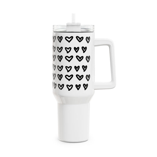 HERZCHEN MUSTER HERZ MOTIV Tumbler, 40oz • Liebesbeweis Geschenk, LOVE Liebesbotschaft