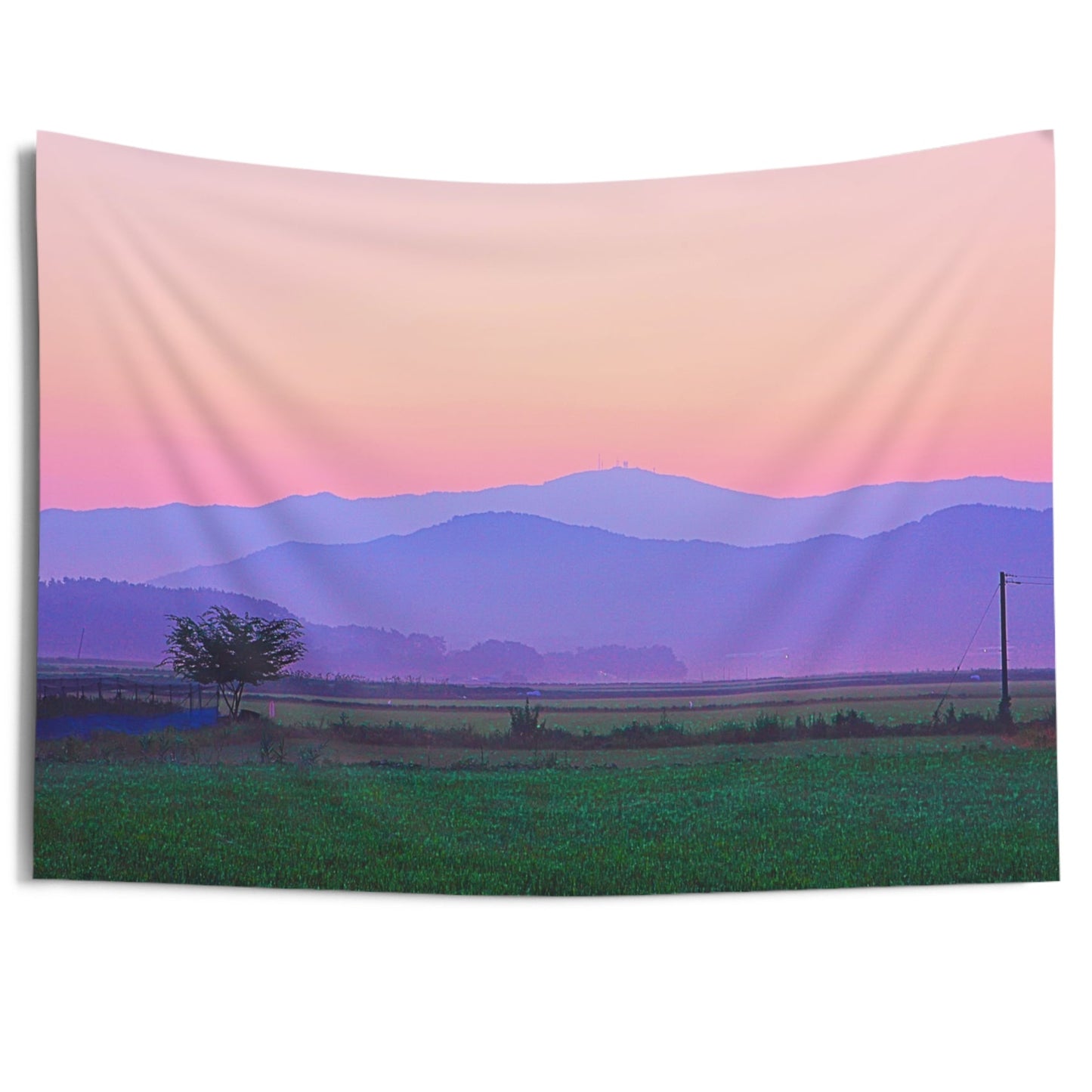 BERGE SONNENUNTERGANG • Urlaubsmotiv • Wandtuch • Wandttepich • Wanddekor in v. Größen bis XXL