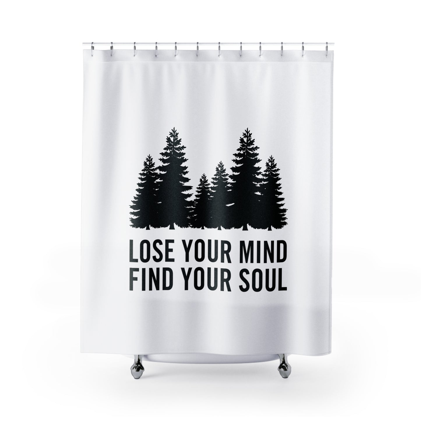 WALD - LOSE YOUR MIND - FIND YOUR SOUL • Duschvorhang 180x200 cm Weiss