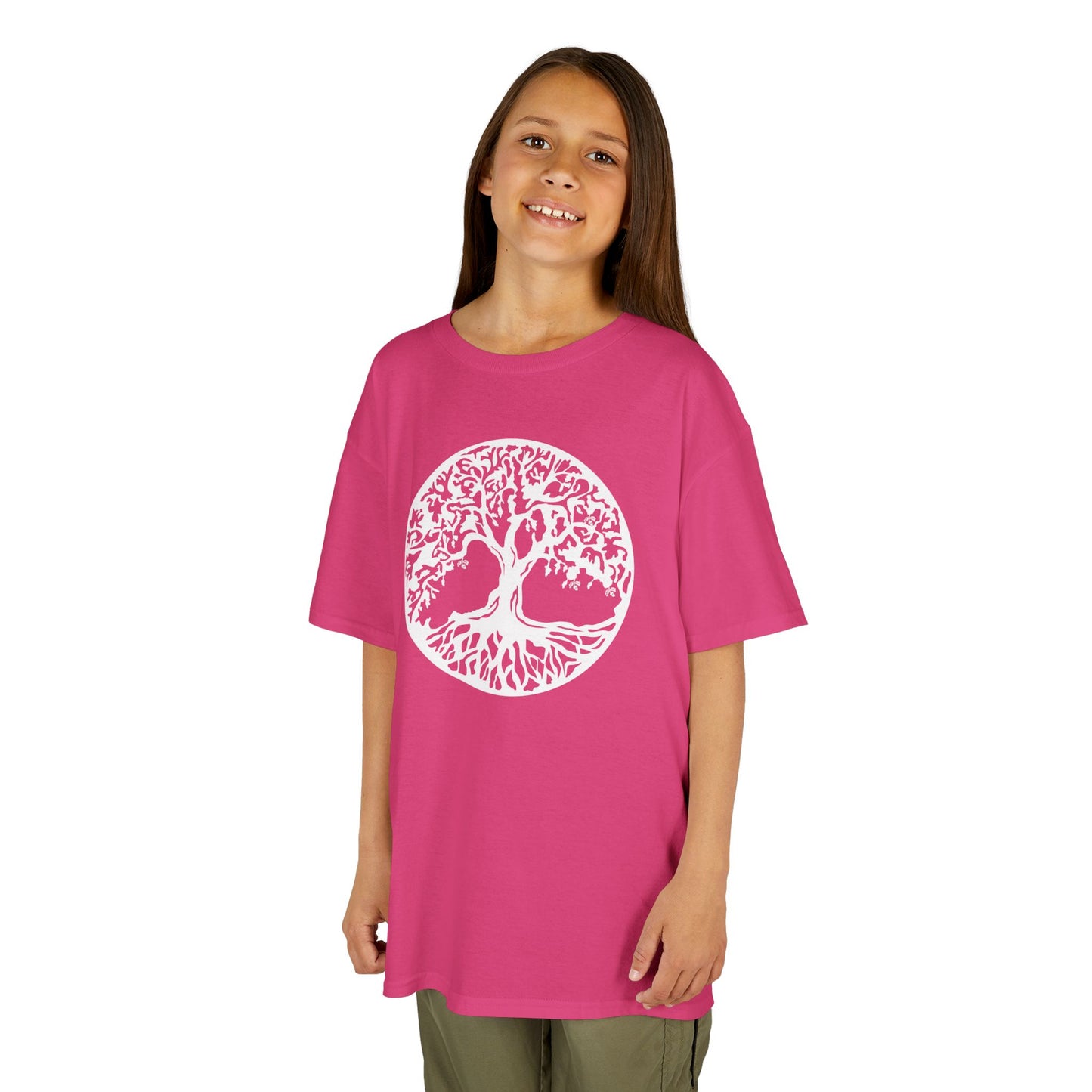 BAUM DES LEBENS Weiß • Kinder Oversize T-Shirt für Mädchen & Jungen (7–16 Jahre) • BIO Baumwolle 🌿