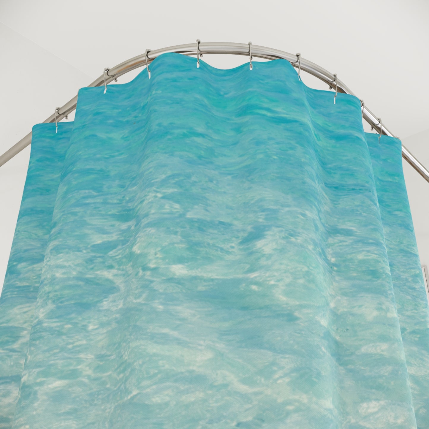 MEER STRAND • Hochwertiger, Schöner Duschvorhang 180x200 cm Weiss