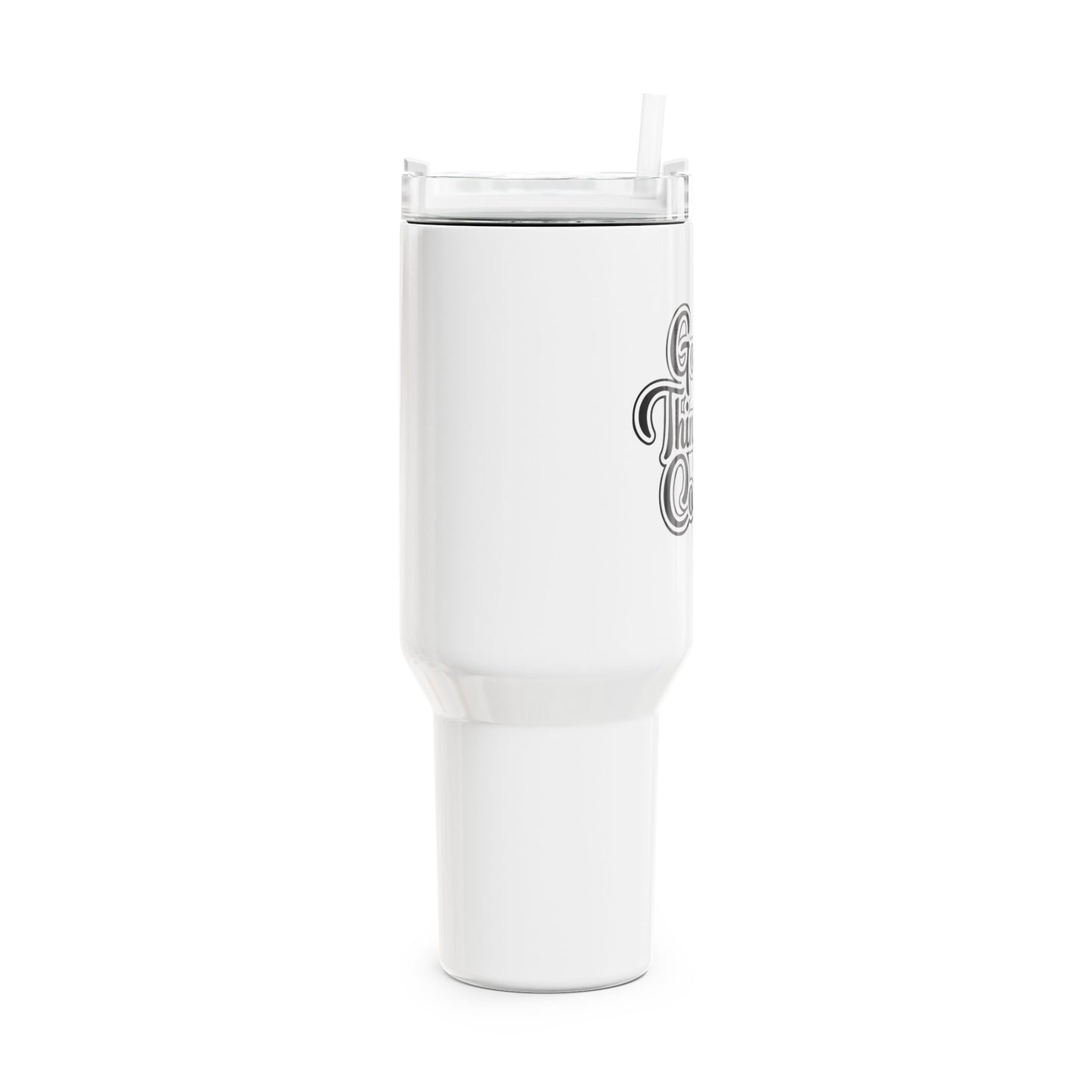 GOOD THINGS ARE COMING • Tumbler mit Henkel & Strohhalm • XXL Reisebecher 1,2L
