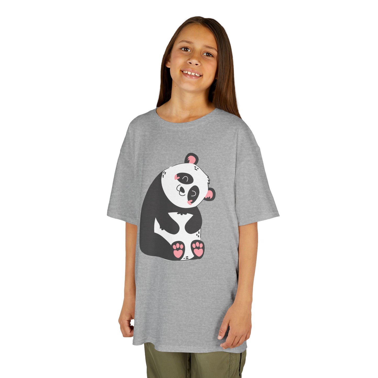 PANDA NIEDLICH SÜß COMIC ZEICHNUNG • Oversize Kinder T-Shirt Mädchen Jungen • BIO Baumwolle 🌿
