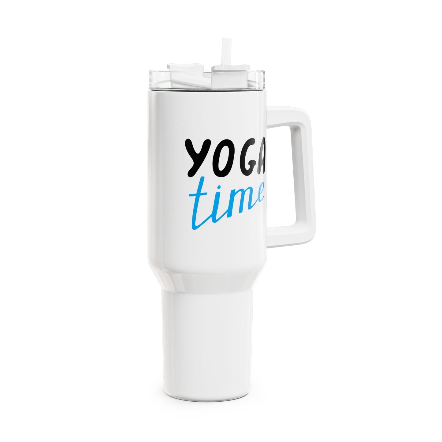 YOGA TIME - YOGA LIEBHABER • Tumbler mit Henkel & Strohhalm • XXL Reisebecher 1,2L - YOGA SANTA