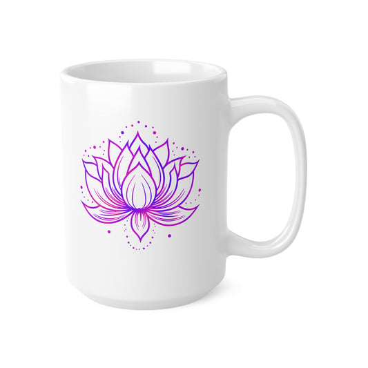 LOTUSBLÜTE BLUMENMOTIV PINK ROSA VIOLET • 440ml XXL Kaffeebecher - YOGA SANTA