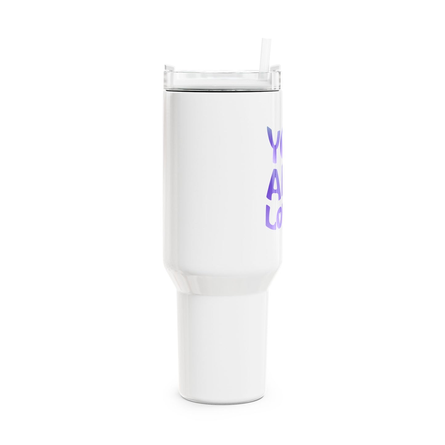 YOU ARE LOVED - Liebesbotschaft Spruch Liebesbeweis • Tumbler mit Henkel & Strohhalm • XXL Reisebecher 1,2L - YOGA SANTA