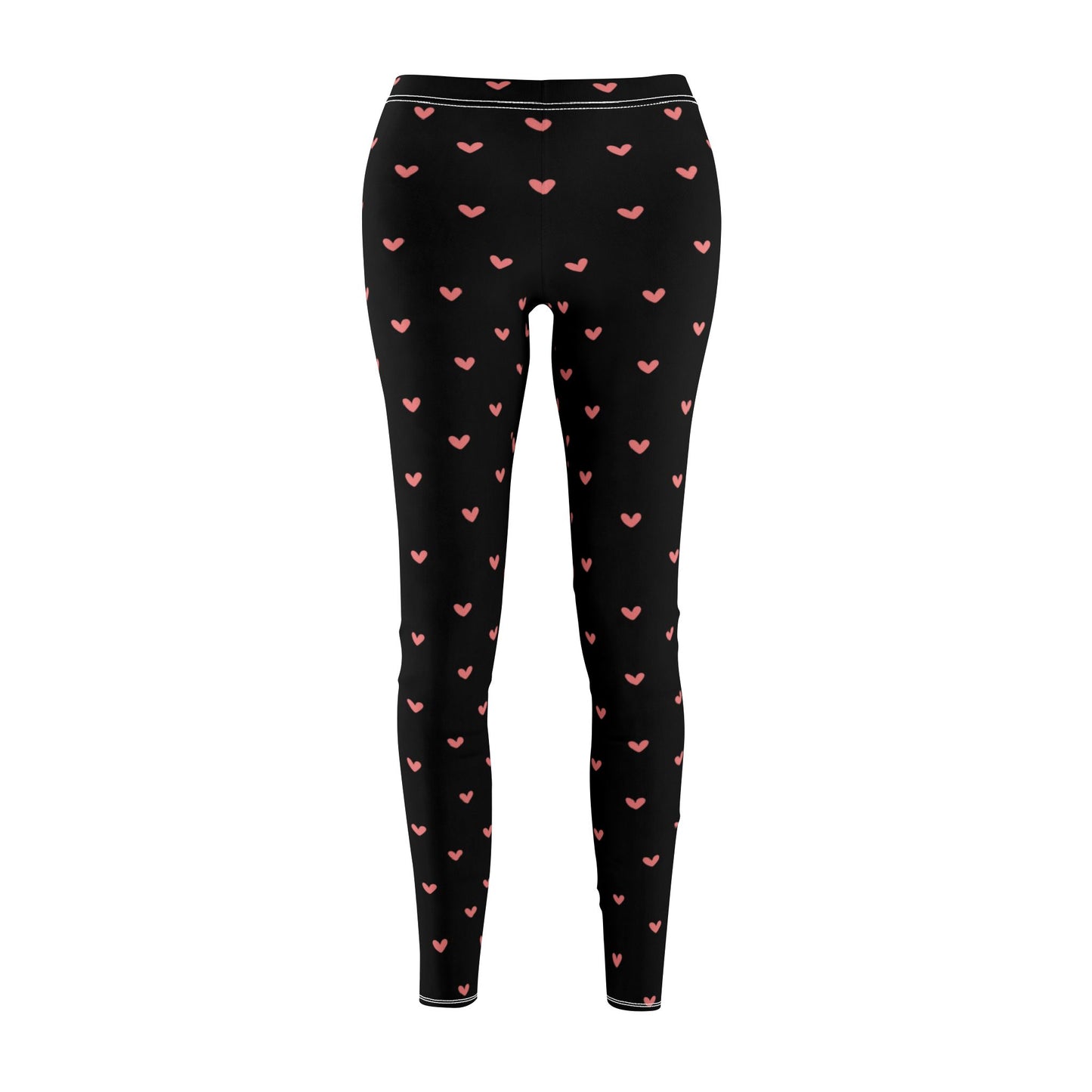 HERZ MUSTER HERZCHEN PRINT AUFDRUCK • Niedliche süße Damen Leggins Schwarz • Beste Leggings für Sport & Freizeit