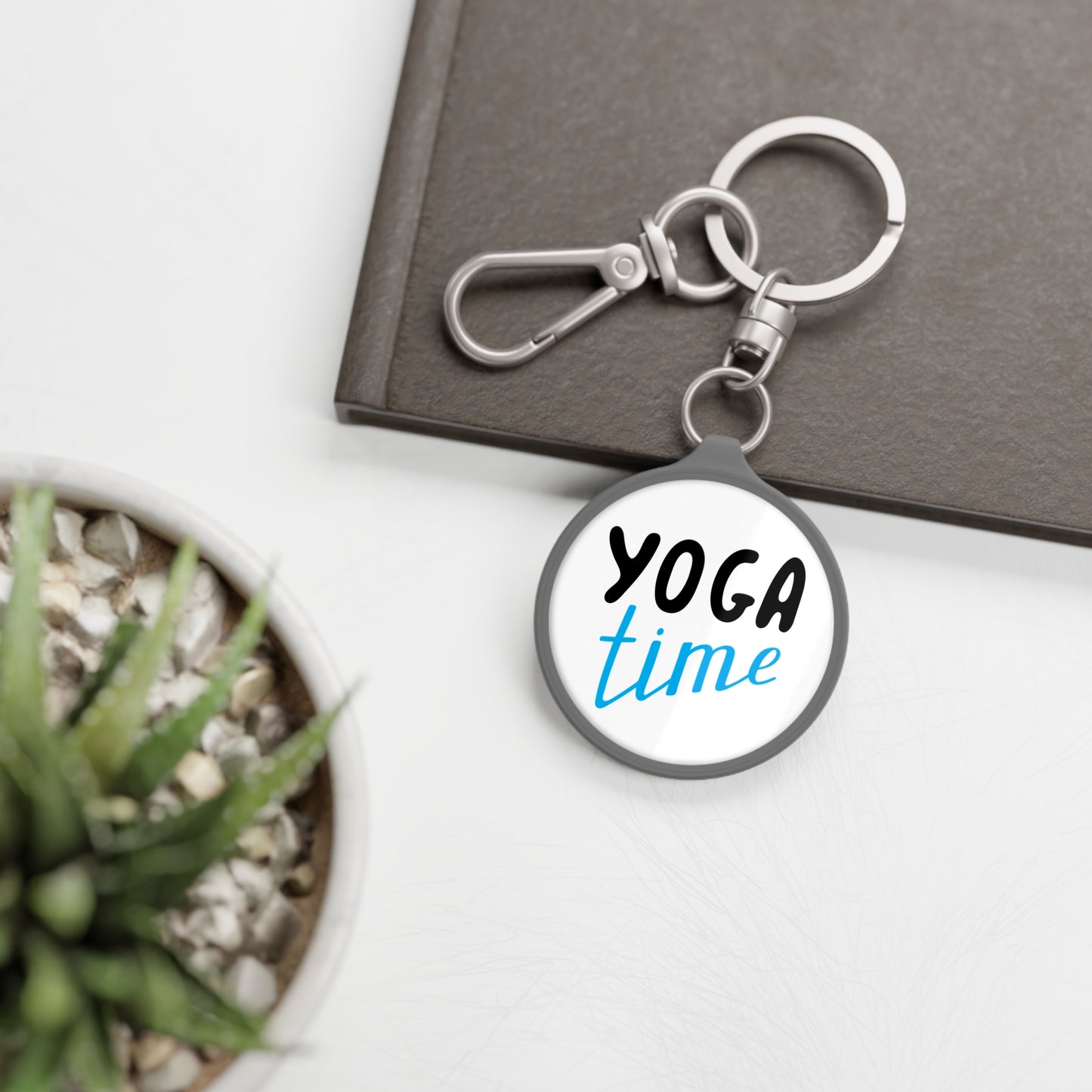 YOGA TIME - YOGA Liebhaber • Edler Luxus Schlüsselanhänger mit Karabiner für Frauen & Männer
