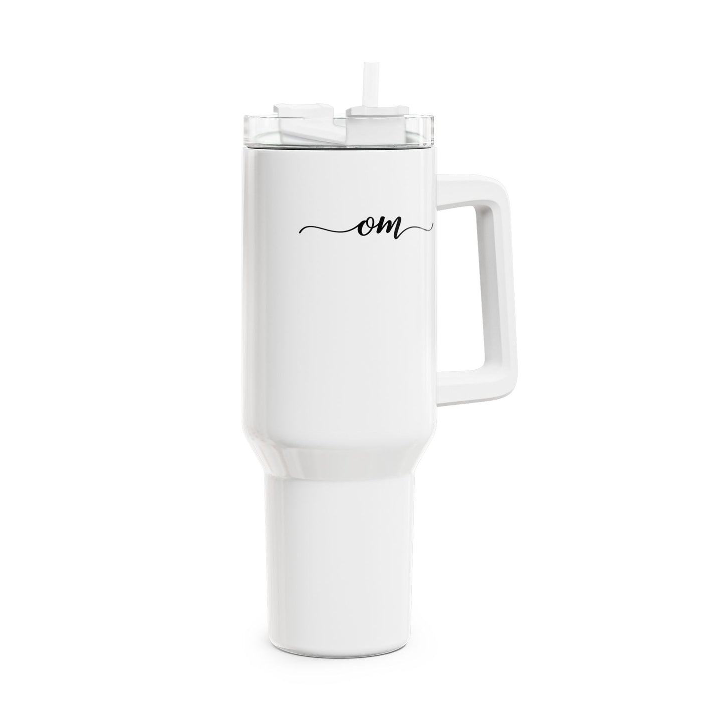 OM OHM MANTRA YOGA SPRUCH • Tumbler mit Henkel & Strohhalm • XXL Reisebecher 1,2L
