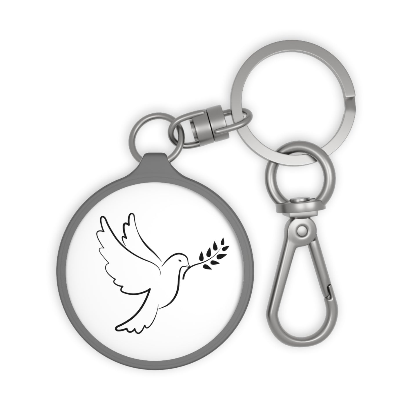 FRIEDENSTAUBE BILD • Edler Luxus Schlüsselanhänger mit Karabiner für Frauen & Männer