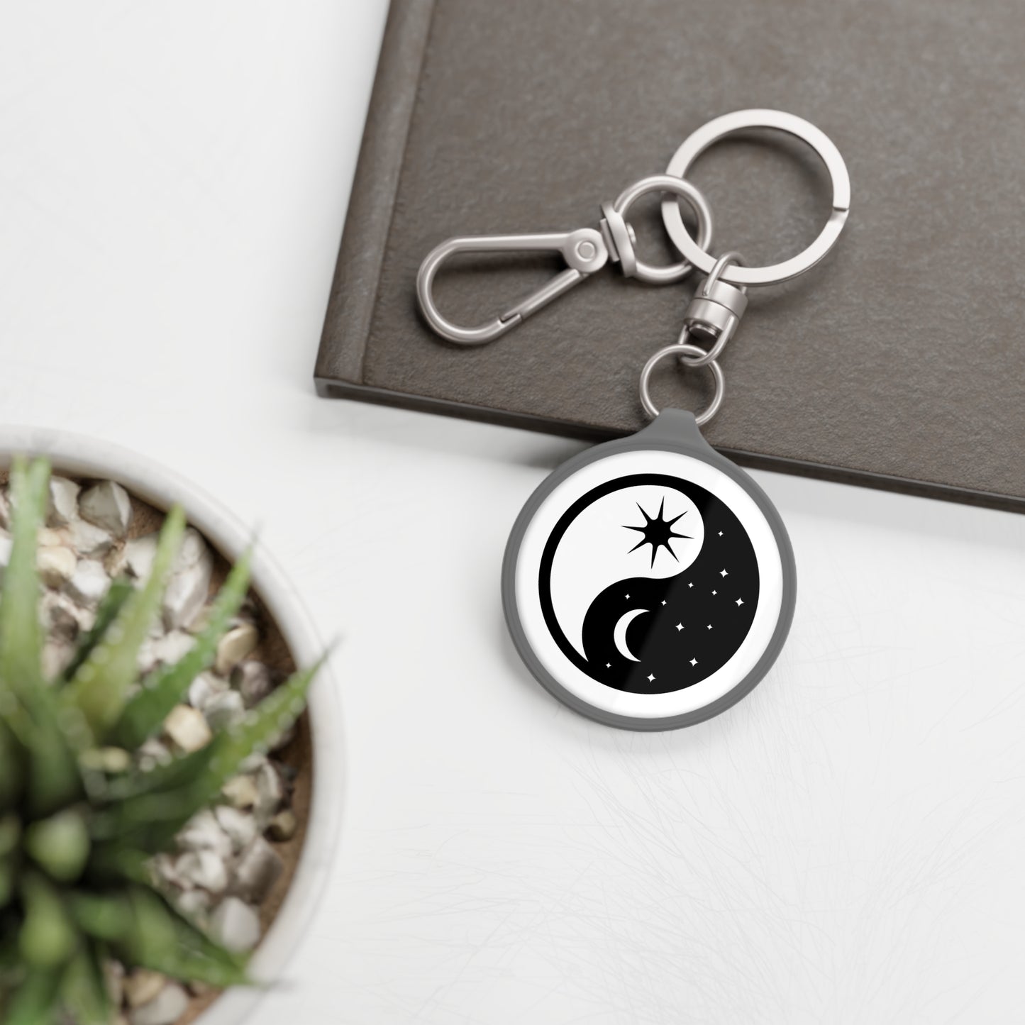 SONNE MOND - YING YANG • Edler Luxus Schlüsselanhänger mit Karabiner für Frauen & Männer
