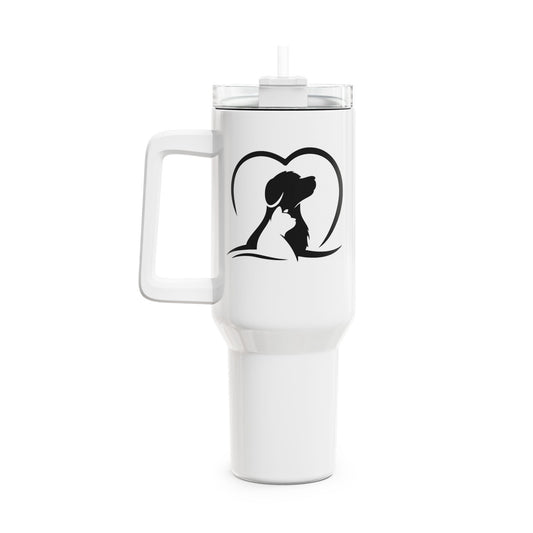 HUND KATZE HERZ TIERLIEBE • Tumbler mit Henkel & Strohhalm • XXL Reisebecher 1,2L