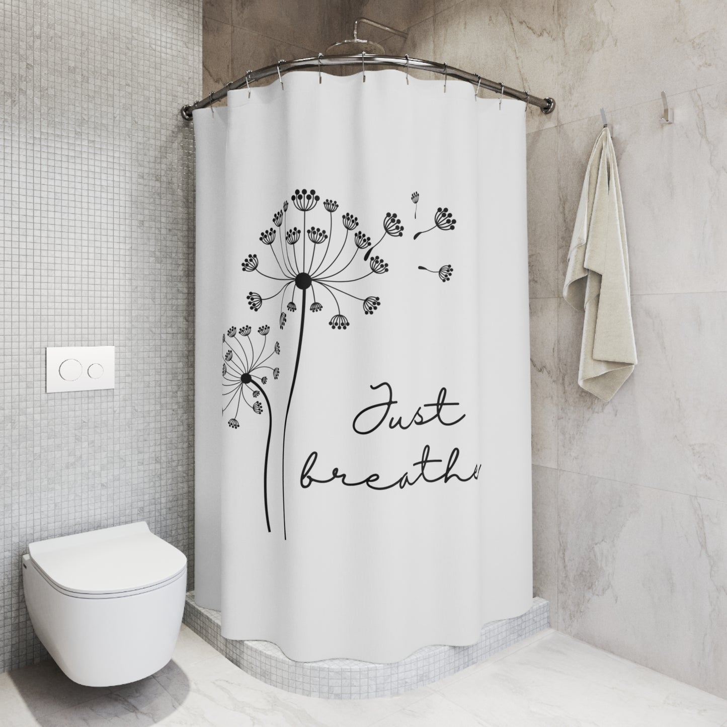 JUST BREATHE - PUSTEBLUME ÄSTHETISCH • Duschvorhang 180x200 cm Weiss