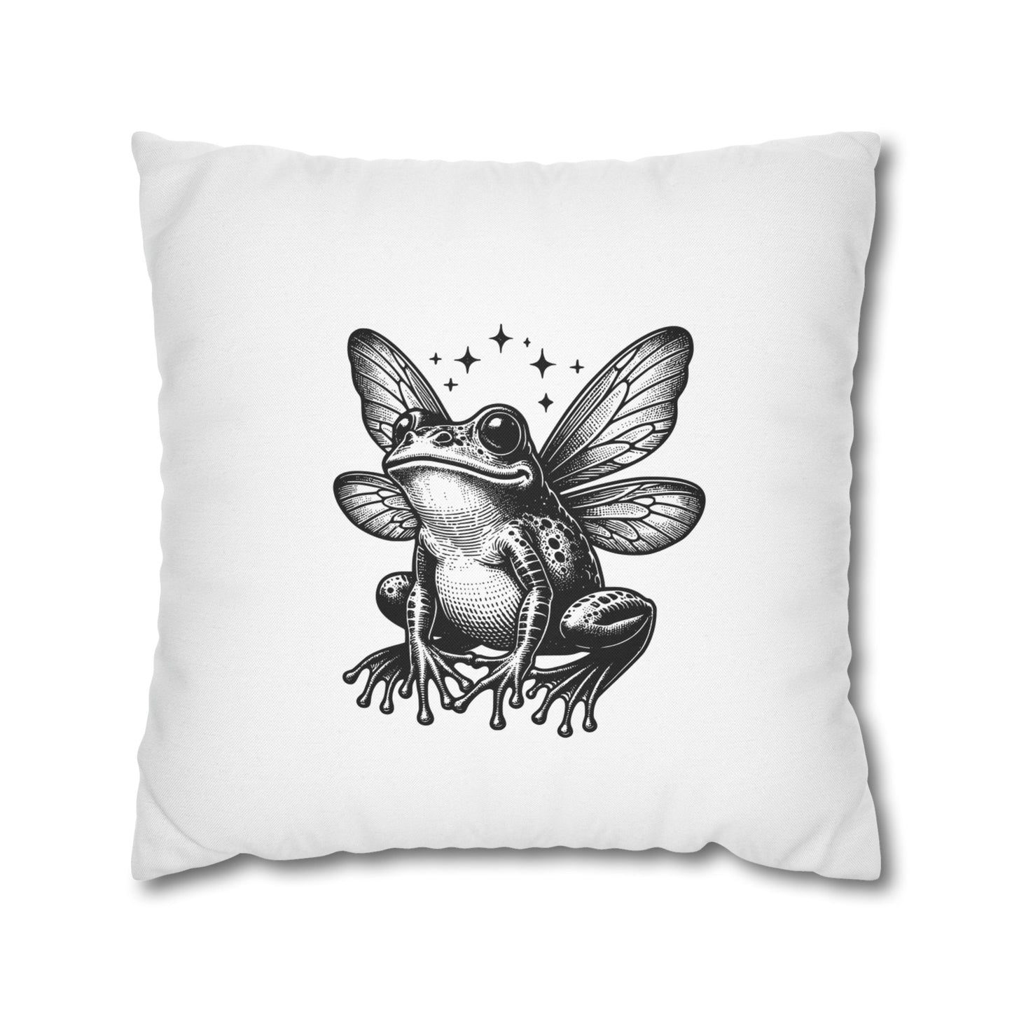 FROSCH LIBELLE VINTAGE • Deko Kissenbezug mit Reißverschluss Quadratisch Weiß