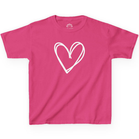 HERZ BILD HERZCHEN HANDGEZEICHNET LOVE PRINT MOTIV • Oversize Kinder T-Shirt Mädchen Jungen • BIO Baumwolle 🌿