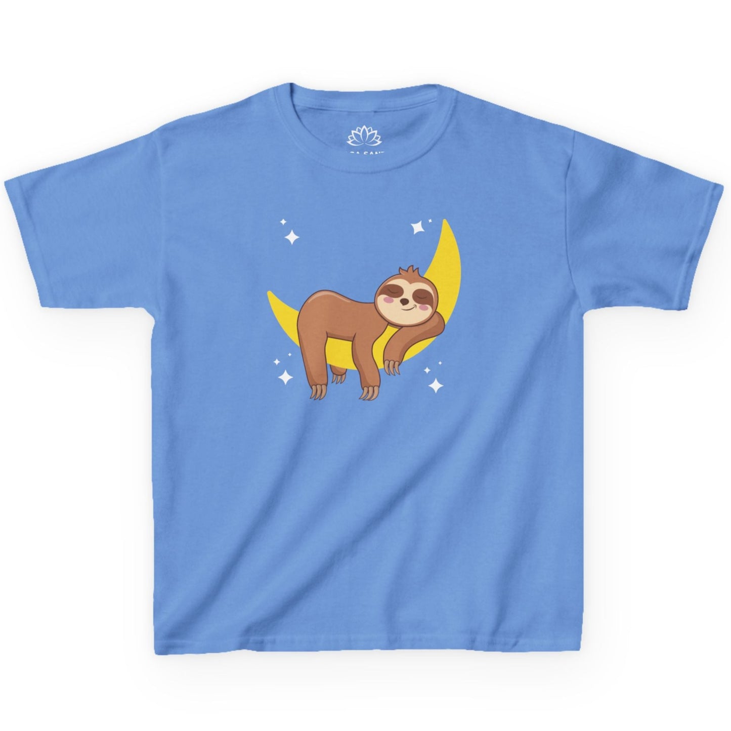 FAULTIER SLOT CHILLT LÄSSIG COOL im Mond unter Sternen • Pijama Schlafoberteil Oversize Kinder T-Shirt Mädchen Jungen • BIO Baumwolle 🌿