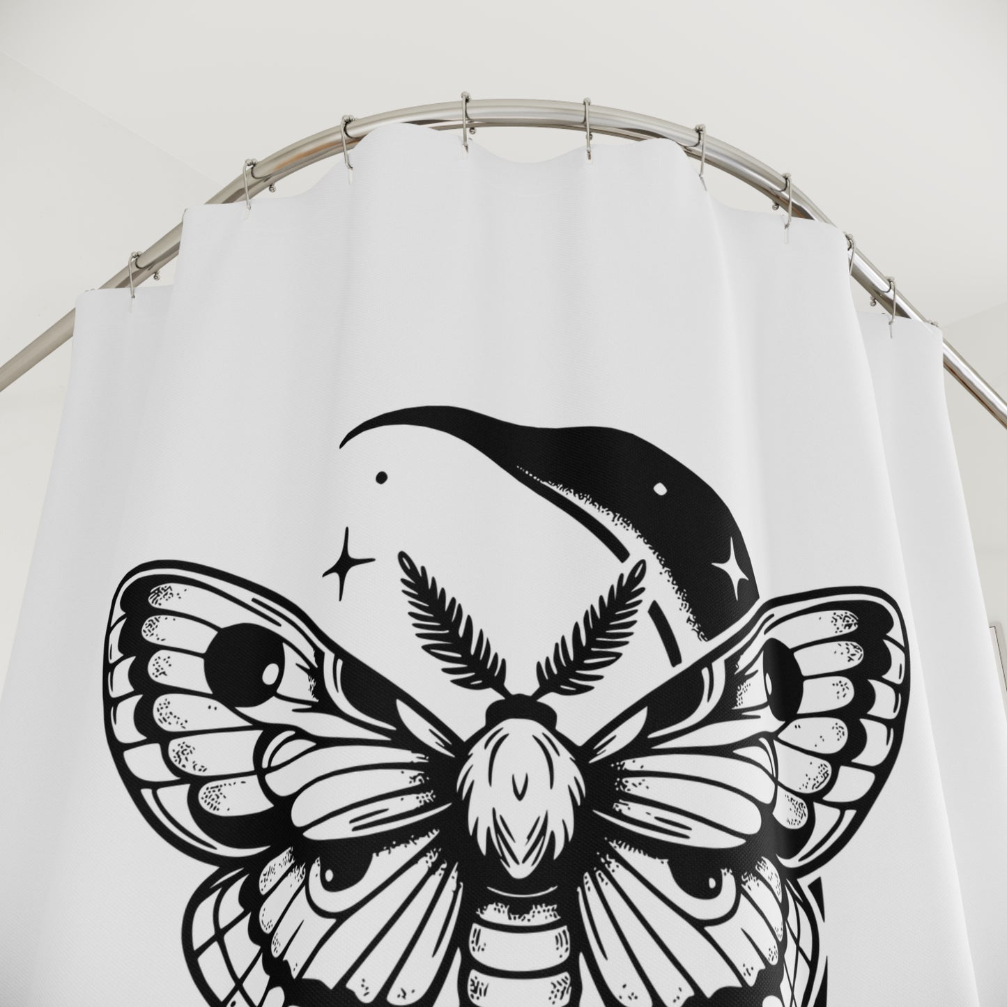 MOTTE MOND STERNE TRANSFORMATION •  Duschvorhang 180x200 cm Weiss