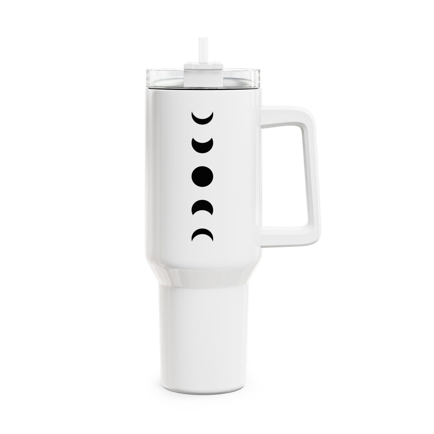 MONDPHASEN MONDZYKLUS BECHER • Tumbler mit Henkel & Strohhalm • XXL Reisebecher 1,2L - YOGA SANTA