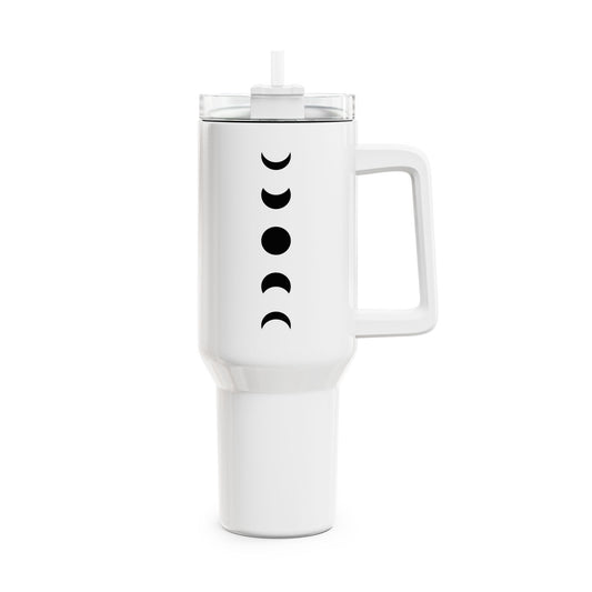 MONDPHASEN MONDZYKLUS BECHER • Tumbler mit Henkel & Strohhalm • XXL Reisebecher 1,2L - YOGA SANTA
