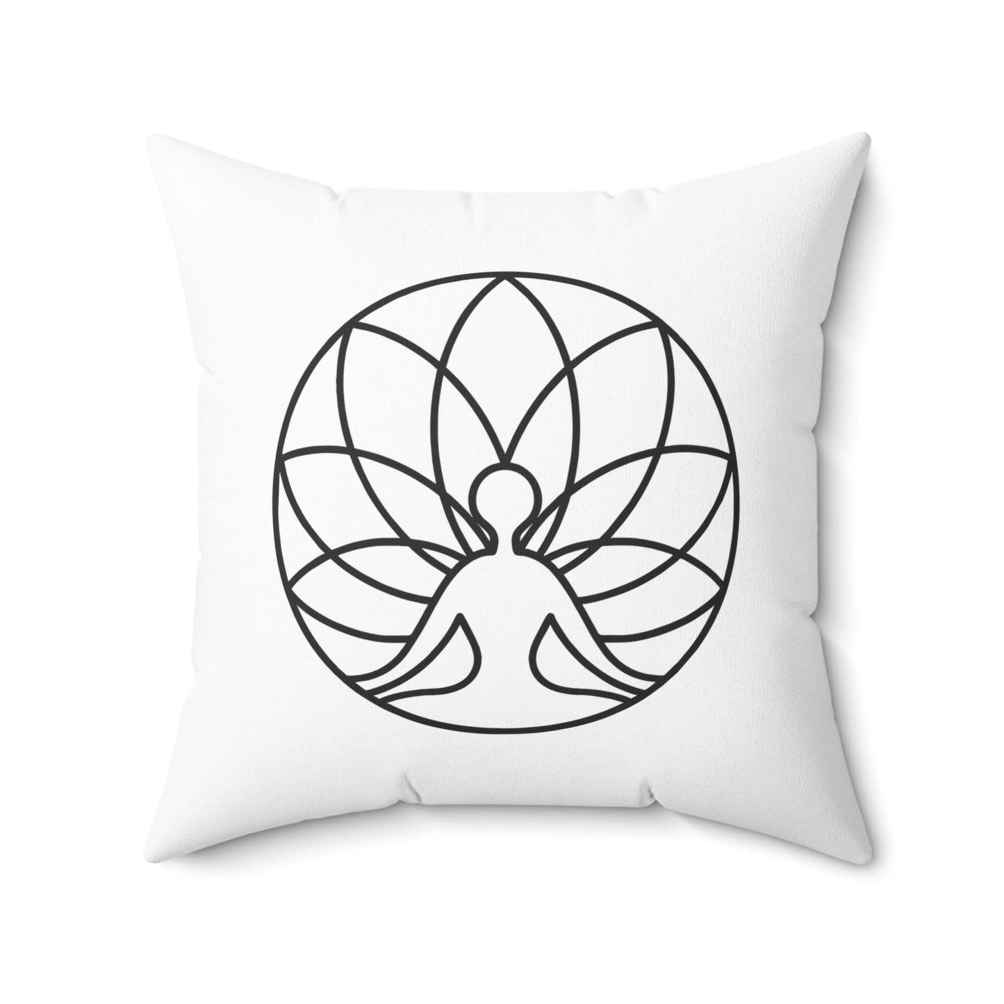 MEDITATION YOGA • Deko Kissen mit Reißverschluss Quadratisch Weiss