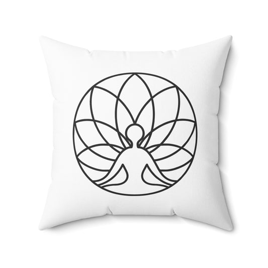 MEDITATION YOGA • Deko Kissen mit Reißverschluss Quadratisch Weiss