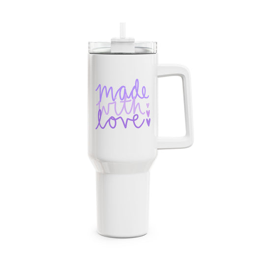 MADE WITH LOVE - MIT LIEBE GEMACHT• Tumbler mit Henkel & Strohhalm • XXL Reisebecher 1,2L - YOGA SANTA