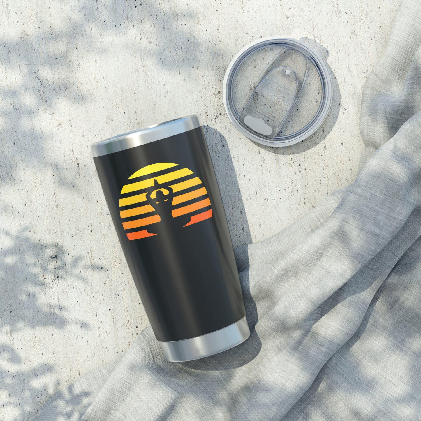 YOGA MOTIV RETRO SONNENAUFGANG YOGI SONNEUNTERGANG • Thermo-Reisebecher XL • 590 ml • Tumbler Vagabond