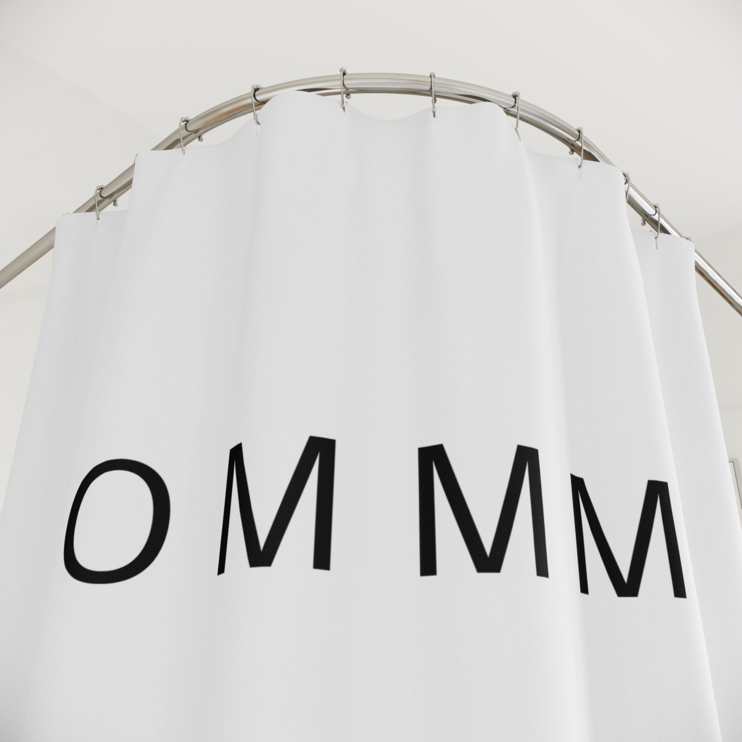 OMM OM YOGA MEDITATION • Hochwertiger, Schöner Duschvorhang 180x200 cm Weiss