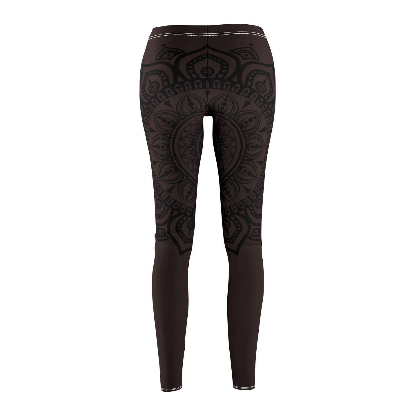 MANDALA BLUME • Damen-Leggings Braun mit Floralem Print Aufdruck Muster • Beste Leggings für Sport & Alltag