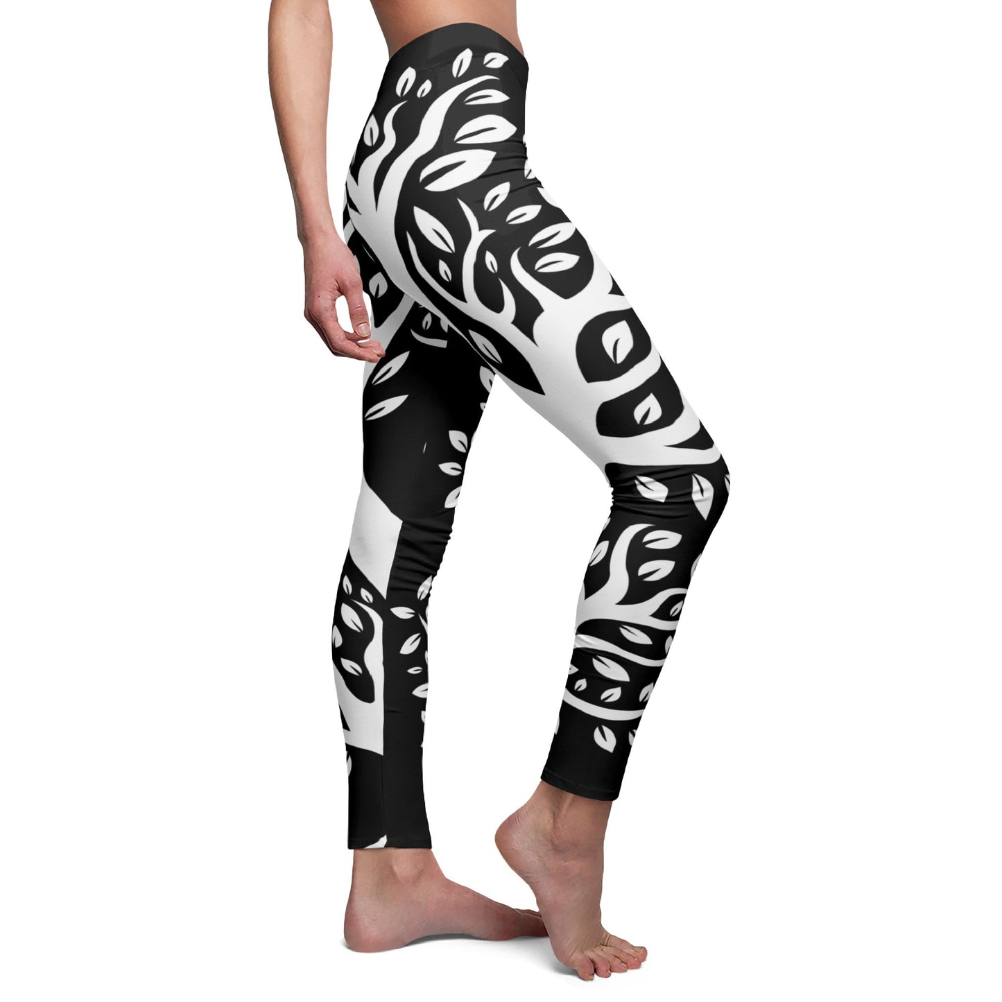 SCHLINGPFLANZEN OPTIK FLORALE PFLANZEN • Olivenbaum Damen Leggins Schwarz • Beste Leggings für Sport & Freizeit