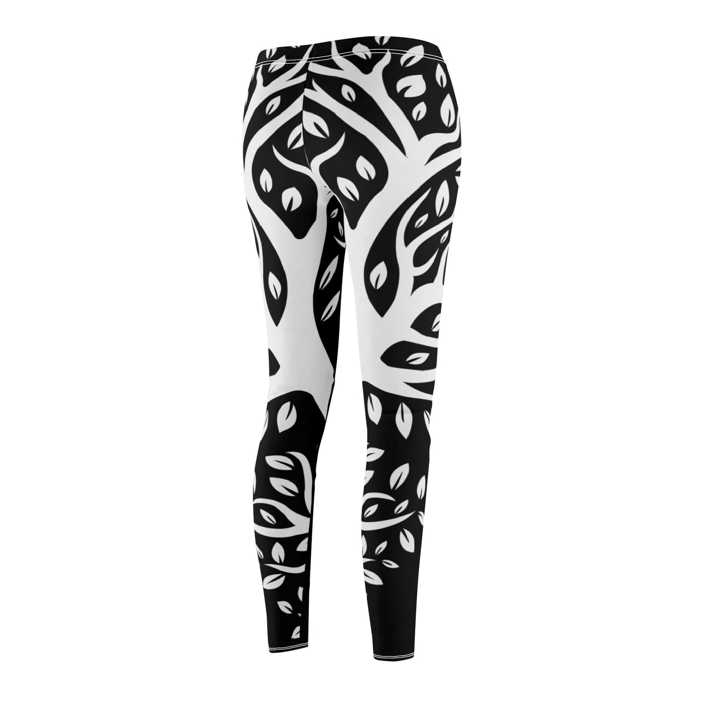 FLORALE PFLANZEN BLUMEN SCHLINGPFLANZEN OPTIK • Olivenbaum Damen Leggins Schwarz • Beste Leggings für Sport & Freizeit