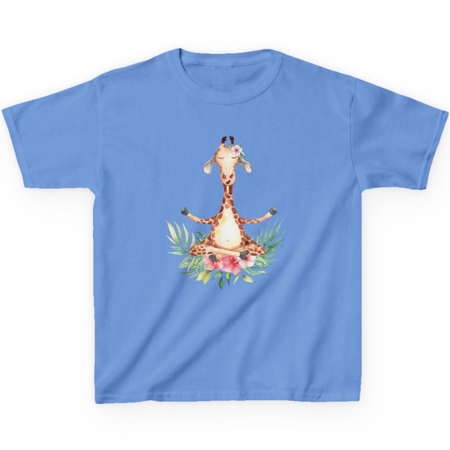GIRAFFE MEDITATION YOGATIER Comic Blumen • Oversize Kinder T-Shirt Mädchen Jungen • BIO Baumwolle 🌿
