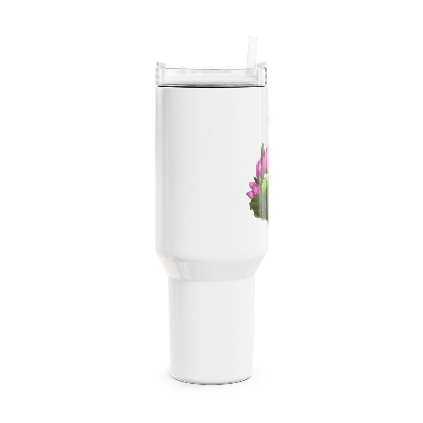 LOTUSBLUMEN LOTUSBLÜTEN PINK VIOLET • Tumbler mit Henkel & Strohhalm • XXL Reisebecher 1,2L