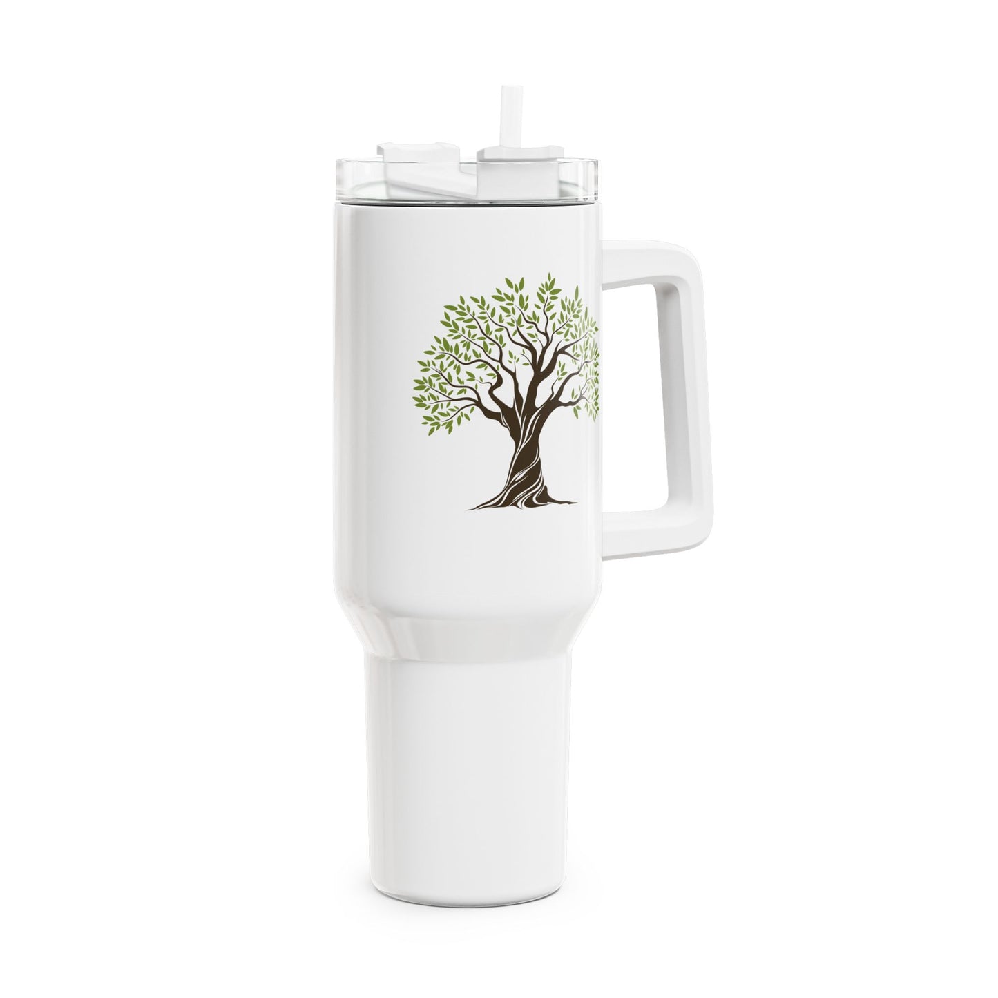 OLIVENBAUM ZEICHNUNG • Tumbler mit Henkel & Strohhalm • XXL Reisebecher 1,2L