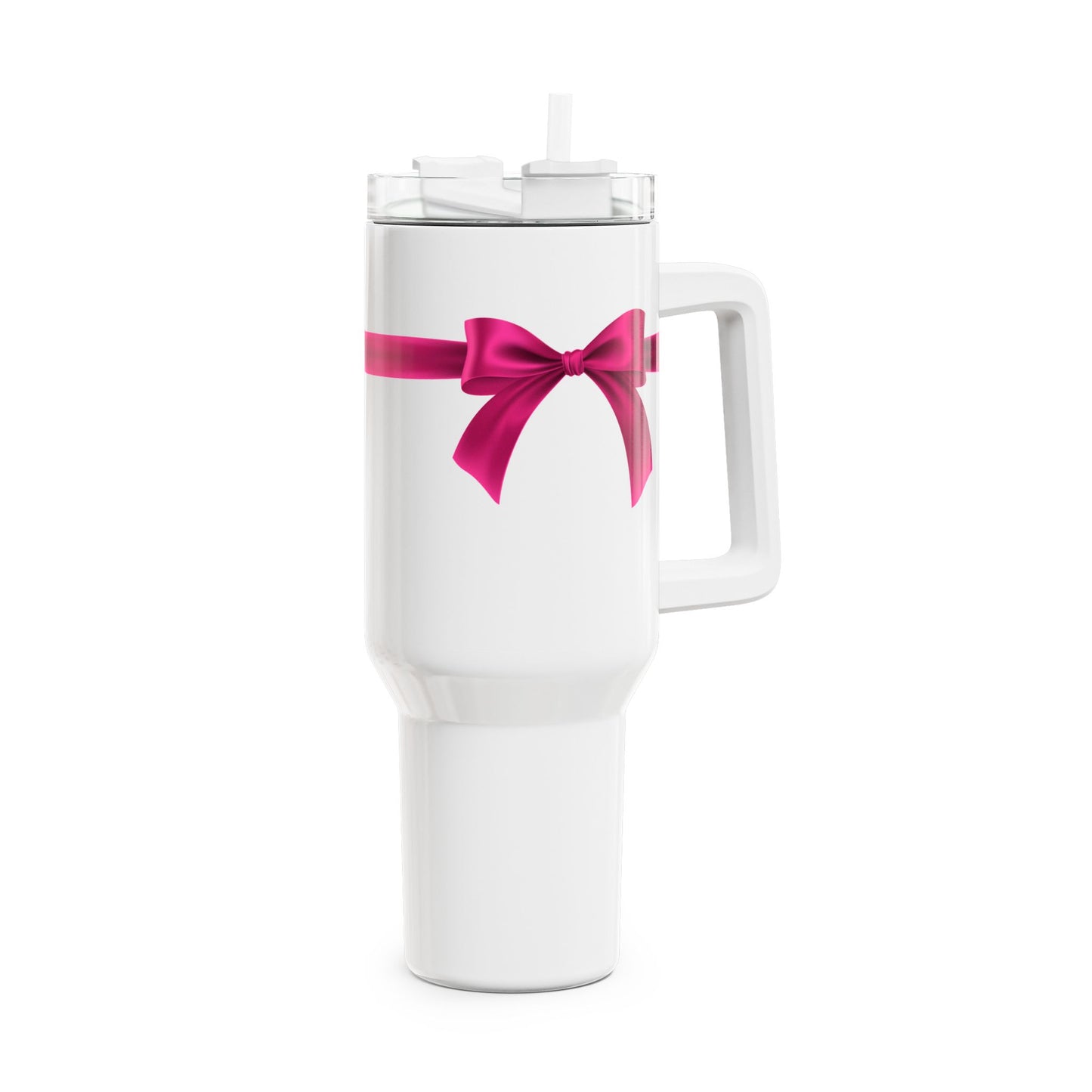 SCHLEIFE GESCHENKSCHLEIFE PINK - Lustig Witzige Geschenkidee Humor • Tumbler mit Henkel & Strohhalm • XXL Reisebecher 1,2L
