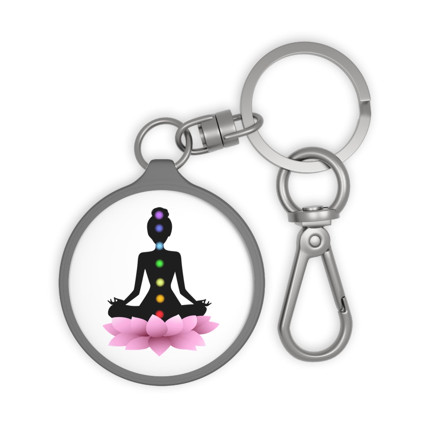 CHAKREN YOGA MEDITATION LOTUS • Edler Luxus Schlüsselanhänger mit Karabiner für Frauen & Männer