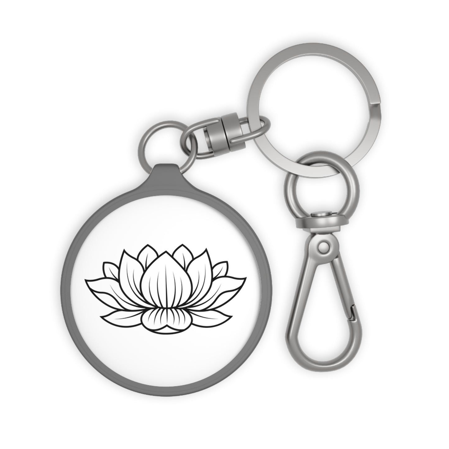 LOTUSBLÜTE MINIMALISTISCH • Edler Luxus Schlüsselanhänger mit Karabiner für Frauen & Männer