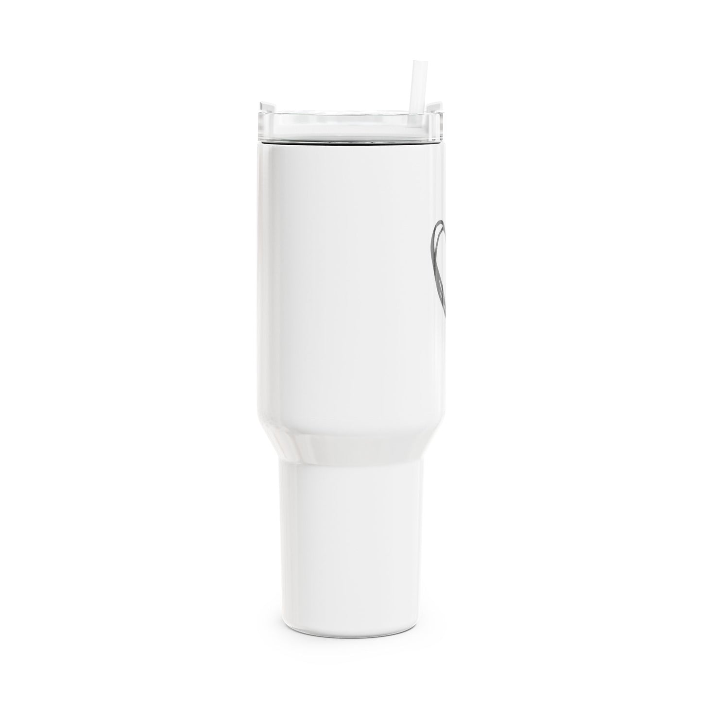 HERZ ZEICHNUNG • Liebesbeweis Geschenk, LOVE Liebesbotschaft • Tumbler mit Henkel & Strohhalm • XXL Reisebecher 1,2L - YOGA SANTA