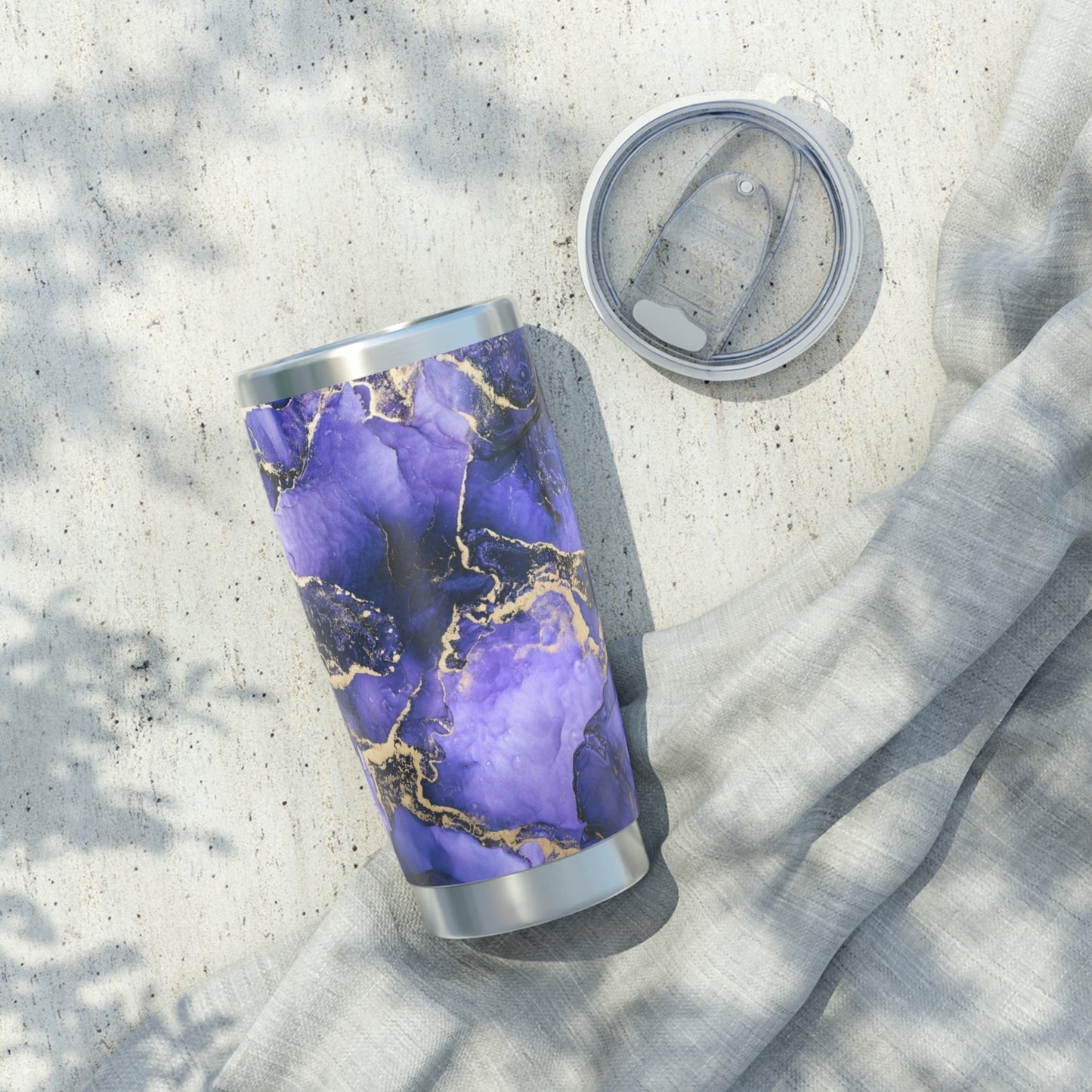 MARMOR VIOLET GOLDENE ADERN • Thermo-Reisebecher XL • 590 ml • Tumbler Vagabond