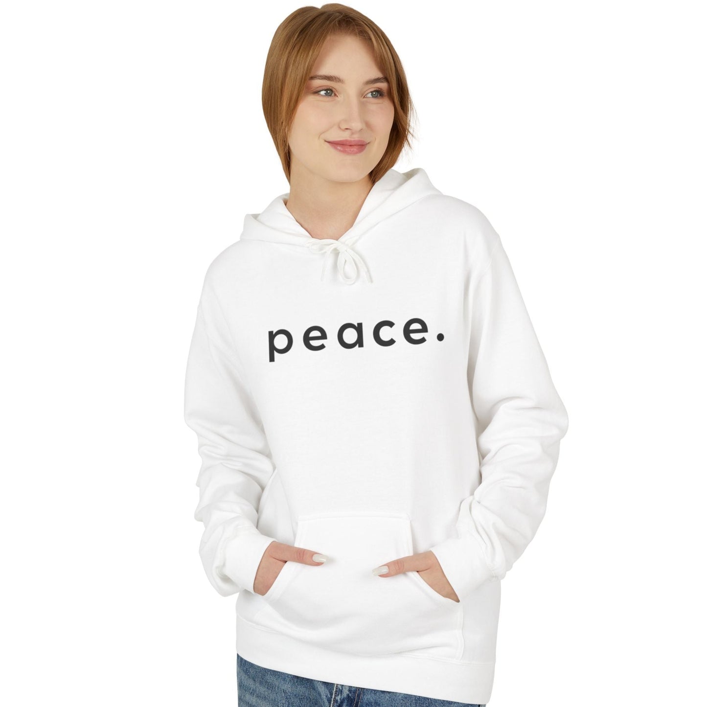 PEACE SCHRIFTZUG FRIEDENSBOTSCHAFT • BOHO Yoga Fitness Outfit • Kuschelweicher Hoodie für Damen & Herren • Baumwolle 🌿